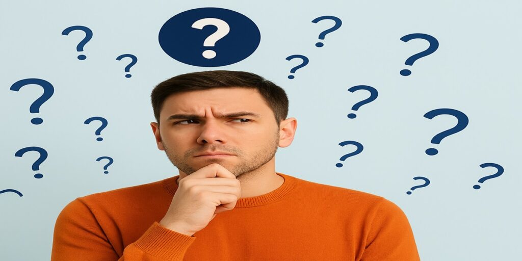 Organize suas finanças com a ajuda de um Assistente Financeiro 28 Homem com dúvidas para escolher um assistente financeiro